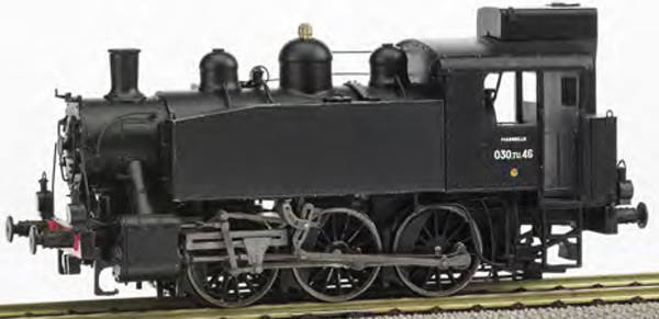 REE Modeles MB-104S - Steam Locomotive Class 030 TU 46 Marseille FUEL, Black - DCC Sound & Smoke Seuthe